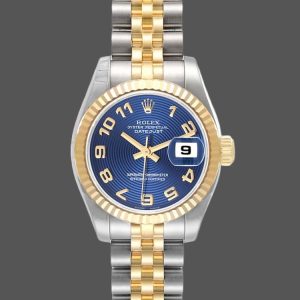 Rolex Datejust 179173 Concentric Circle Blue Dial Fluted Bezel 26MM Lady Replica Watch