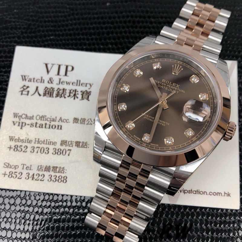 Rolex Datejust 126301 Rose Gold Chocolate Brown Diamonds Dial 41MM Mens Replica Watch - Image 6