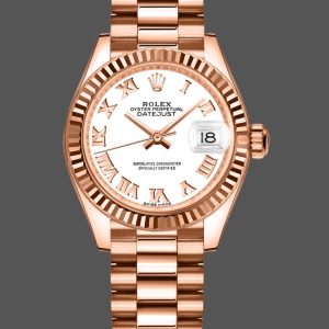 Rolex Datejust 279175 White Roman Numeral Dial Fluted Bezel 28mm Lady Replica Watch