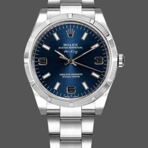 Rolex Oyster Perpetual Air King 114210 Blue Dial 34mm Unisex replica watch