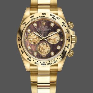 Rolex Daytona 116508 Yellow Gold Black Mother Of Pearl Dial 40MM Mens Replica Watch