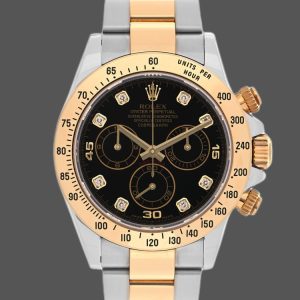 Rolex Daytona 116523 Stainless Steel Black Diamond Dial 40mm Mens Replica Watch