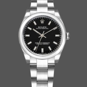 Rolex Oyster Perpetual 177200 Black Index Dial Domed Bezel 31mm Lady Replica Watch
