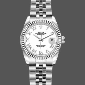 Rolex Datejust 179174 White Roman Dial Fluted Bezel 26MM Lady Replica Watch