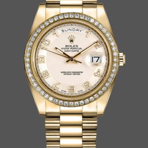 Rolex Day-Date 218348 Concentric Circle Ivory Dial 41MM Mens Replica Watch