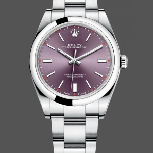 Rolex Oyster Perpetual 39 Red Grape Dial Steel 114300 0002 Men's Watch