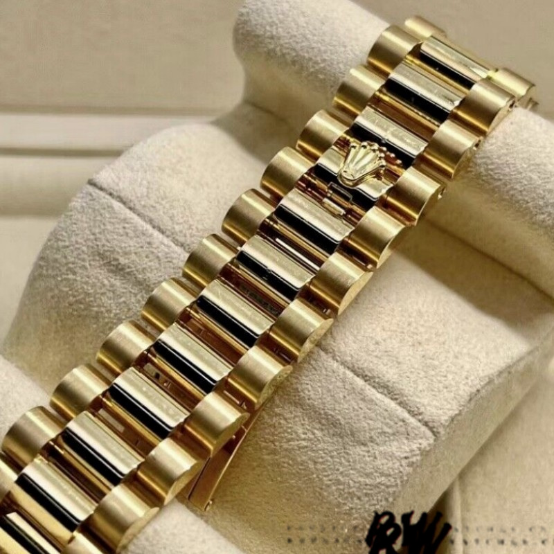 Rolex Day-Date 118208 Yellow Gold Meteorite Grey Diamond Dial 36mm Unisex Replica Watch - Image 6