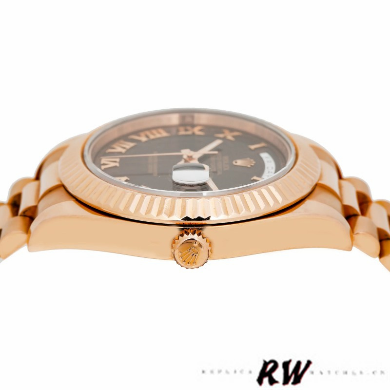 Rolex Day-Date 218235 Chocolate Brown Dial Rose Gold 41MM Mens Replica Watch - Image 4
