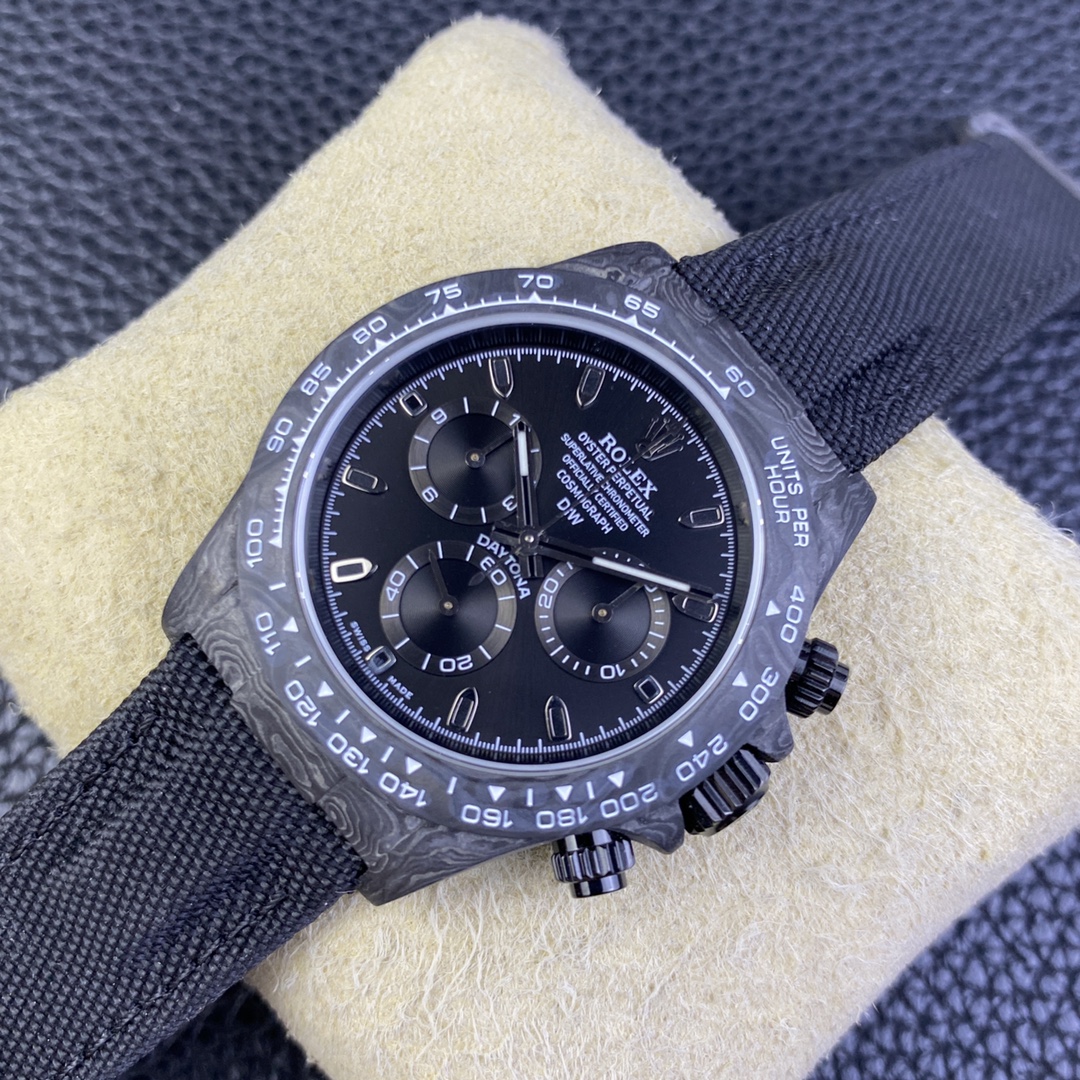 Rolex Daytona DIW Black Carbon Case Black Dial Nylon Strap 40mm Limited Edition - Image 6
