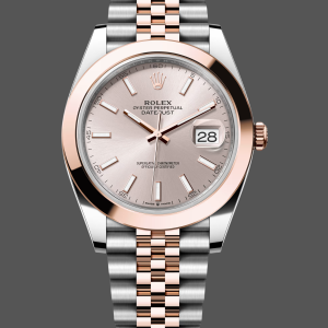 Rolex Datejust 41MM 126301 0010 Rose Gold Sundust Index Dial Mens Replica Watch
