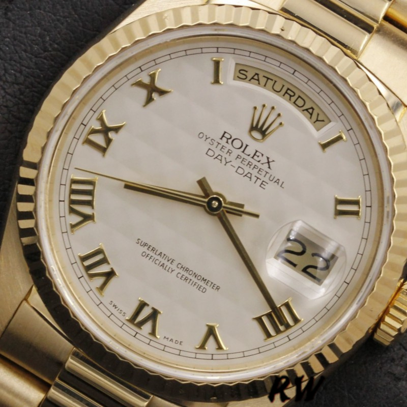 Rolex Day-Date 118238 Roman Numeral Pyramid Ivory Dial 36mm Unisex Replica Watch - Image 3
