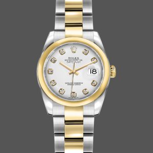Rolex Datejust 179163 White Diamond Dial Domed Dezel 26MM Lady Replica Watch