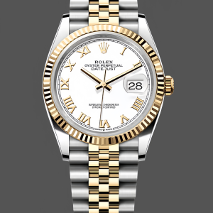 Rolex Datejust 126233 White Roman Dial Fluted Bezel 36MM Unisex Replica Watch