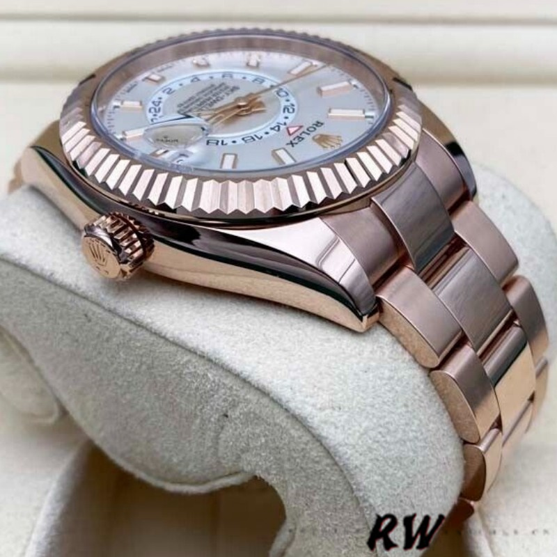 Rolex Sky-Dweller 326935 Rose Gold White Dial 42mm Mens Replica Watch - Image 5