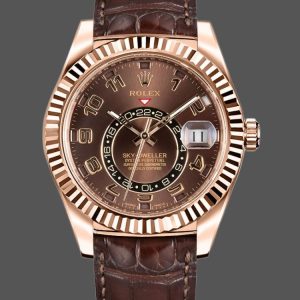 Rolex Sky-Dweller 326135 Chocolate Arabic Sunray Brown Dial 42MM Mens Replica Watch