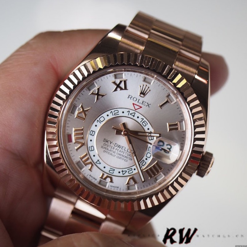 Rolex Sky-Dweller 326935 Rose Gold White Dial 42mm Mens Replica Watch - Image 2