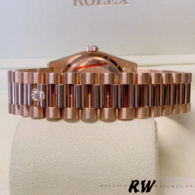Rolex Day-Date 118205 Rose Gold Champagne Diamond Dial 36mm Unisex Replica Watch - Image 6