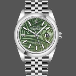 Rolex Datejust 126200 Olive Green Palm Motif Dial 36MM Unisex Replica Watch