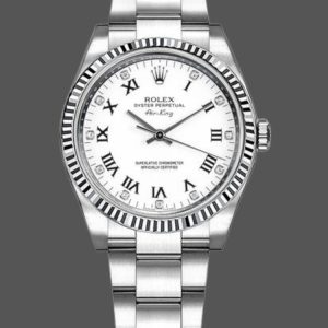 Rolex Oyster Perpetual Air-King 114234 White Diamond Dial 34mm Unisex Replica Watch