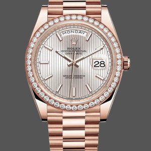 Rolex Day-Date 228345RBR Sundust Stripe Motif Dial Diamond Bezel 40mm Mens Replica Watch