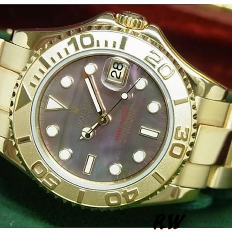 Rolex Yacht-Master 169628 Yellow Gold Black MOP Dial 29MM Lady Replica Watch - Image 3