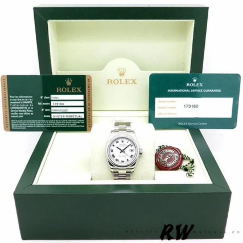 Rolex Datejust 179160 Oyster Bracelet White Roman Dial 26MM Lady Replica Watch - Image 6