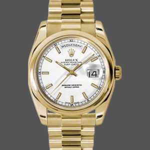 Rolex Day-Date 118208 White Dial 36mm Unisex Replica Watch