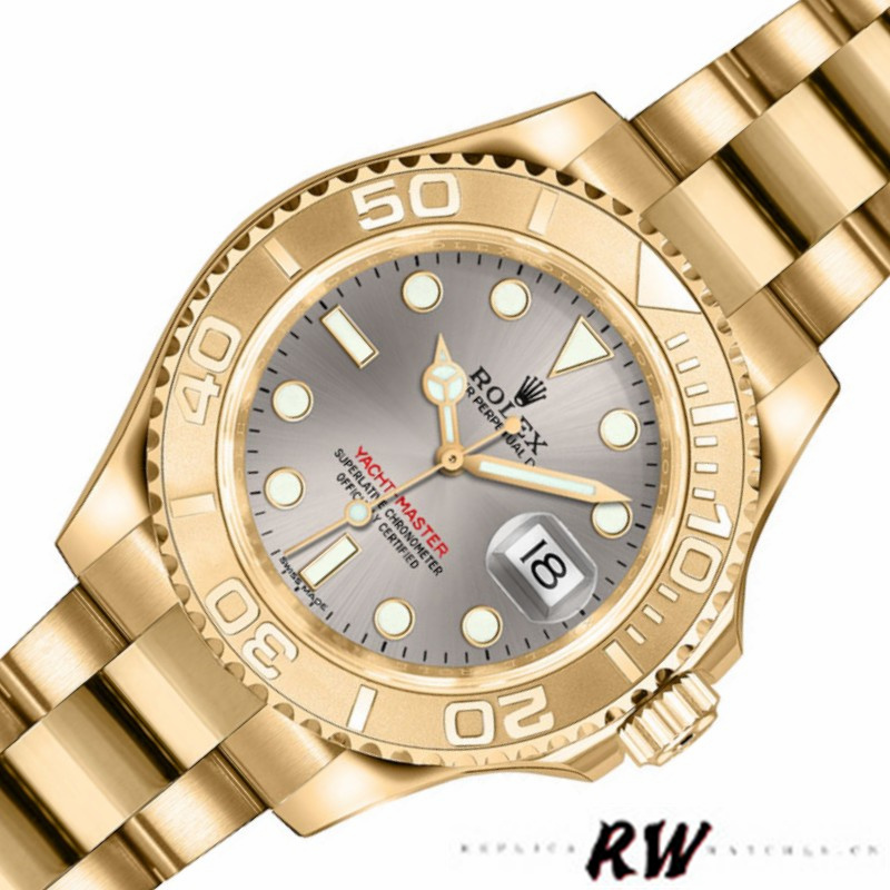 Rolex Yacht-Master 169628 Yellow Gold Grey Dial 29MM Lady Replica Watch - Image 2