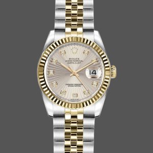 Rolex Datejust 179173 Ivory Sunbeam Diamond Dial Fluted Bezel 26MM Lady Replica Watch