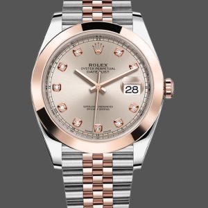 Rolex Datejust 126301 Rose Gold Sundust Diamonds Dial 41MM Mens Replica Watch