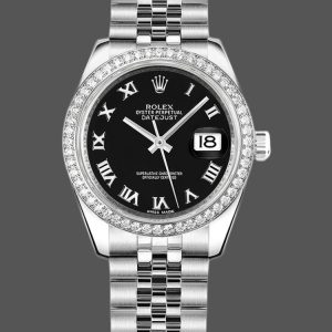 Rolex Datejust 178384 Stainless Steel Black Roman Dial 31MM Lady Replica Watch