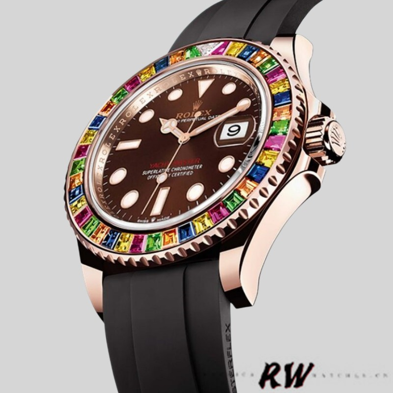 Rolex Yacht-Master 116695 Black Rubber Strap Brown Dial 40MM Mens Replica Watch - Image 4