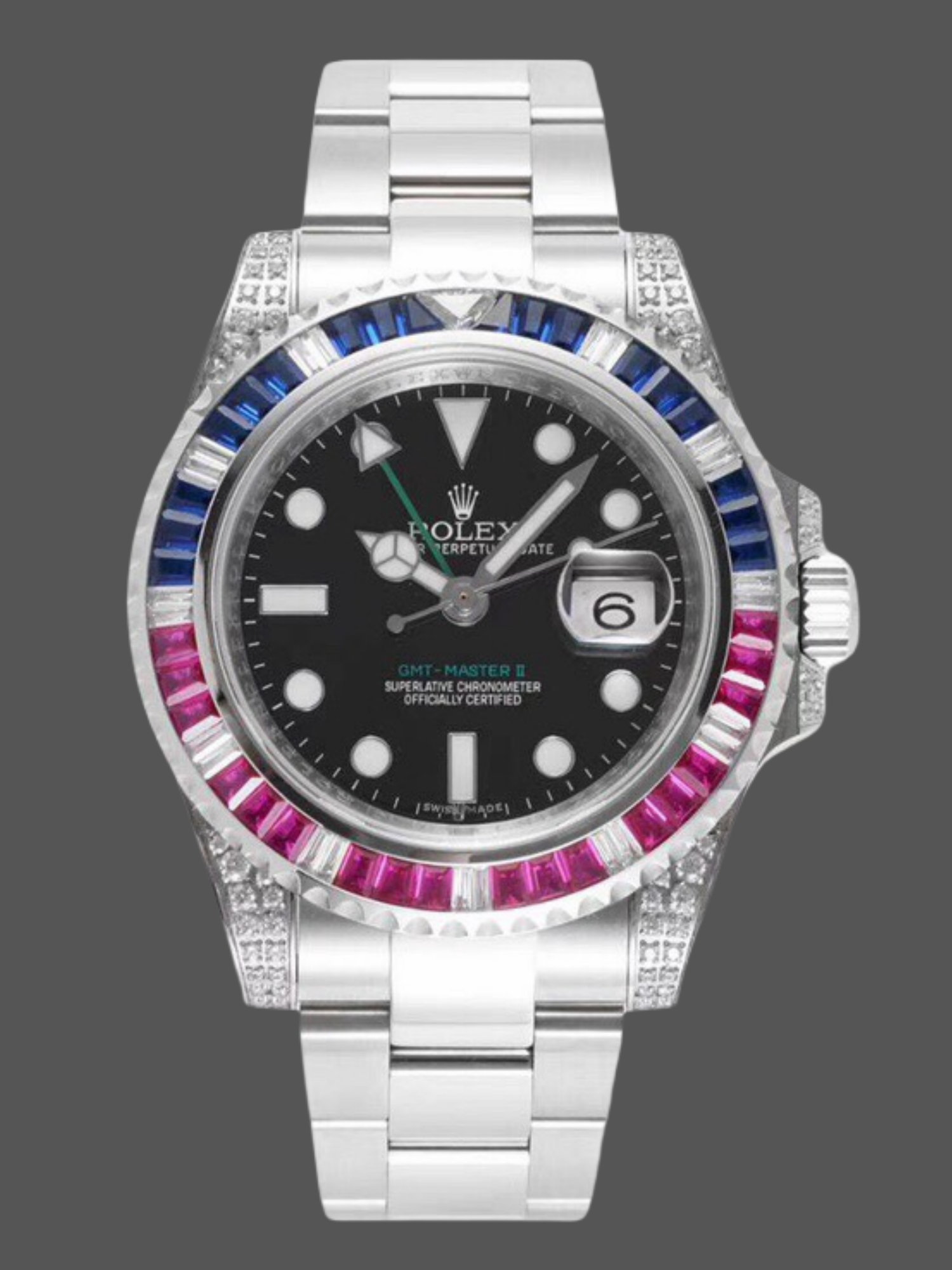 Rolex GMT Master II 126710BLRO Black Dial Diamond Case 40MM Men's Watch