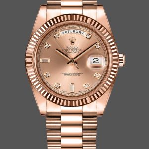 Rolex Day-Date 218235 Champagne Diamonds Dial Rose Gold 41MM Mens Replica Watch