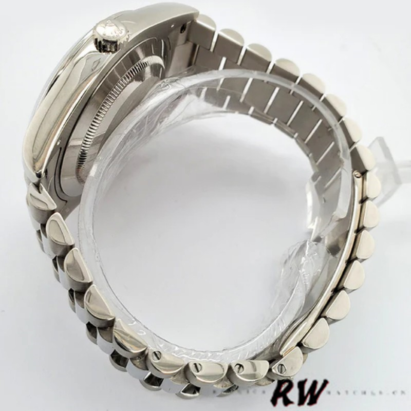 Rolex Day-Date 218206 Wave Pattern Blue Dial Platinum 41MM Mens Replica Watch - Image 5