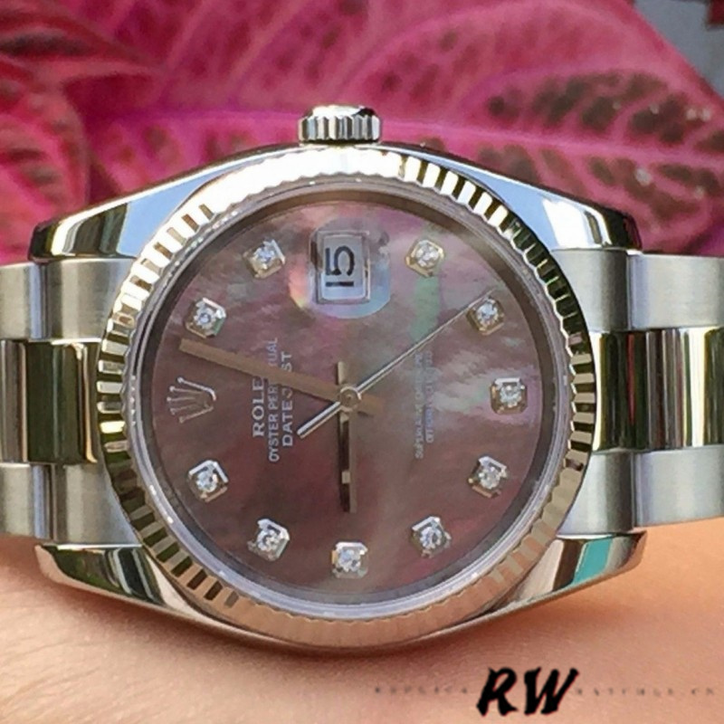 Rolex Datejust 116234 Black MOP Diamond Dial Automatic 36mm Unisex Replica Watch - Image 3