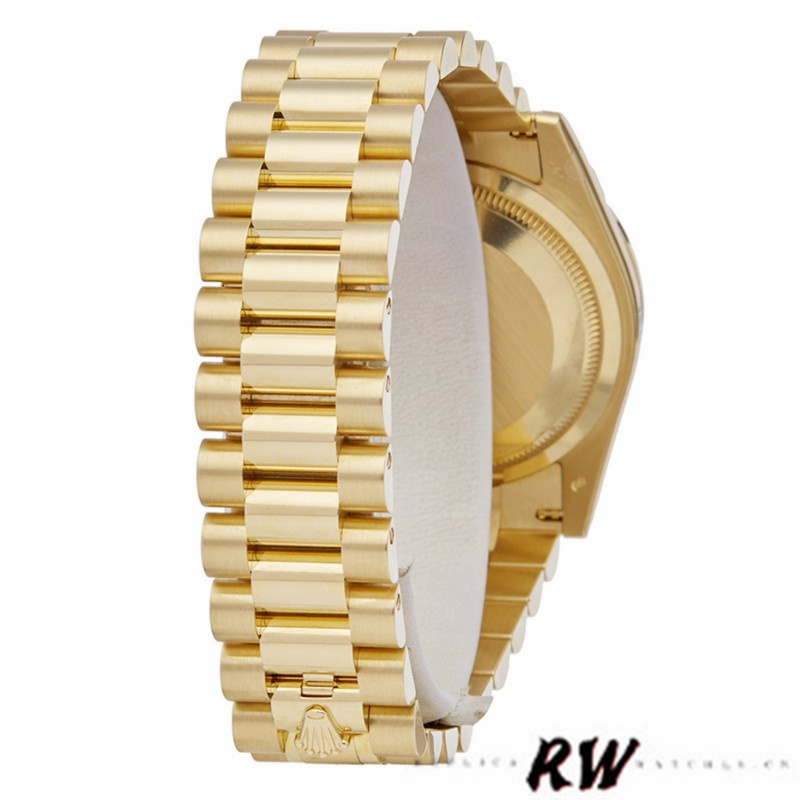 Rolex Day Date 118348 Black MOP Dial Yellow Gold 36mm Unisex Replica Watch - Image 6