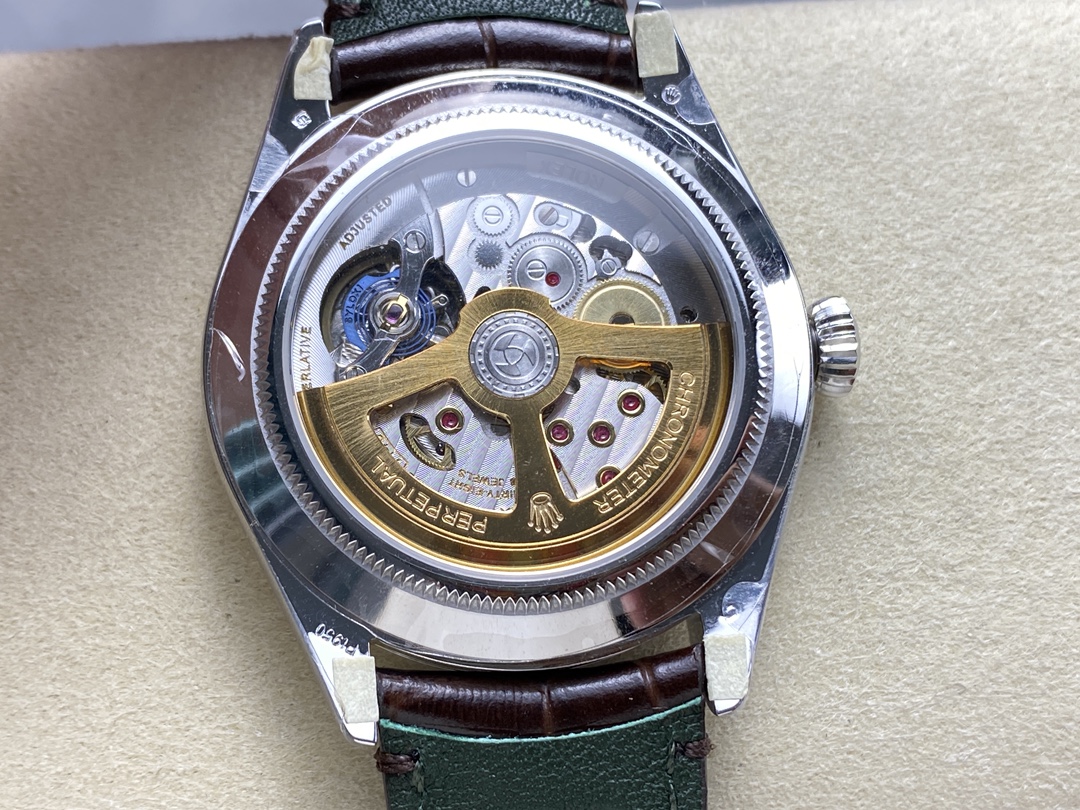 Rolex 1908 52506 0002 Ice Blue Dial Brown Leather Strap 39 mm Replica Watch - Image 9