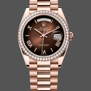 Rolex Day Date 36 Everose Gold Diamond Bezel m128345rbr 0075