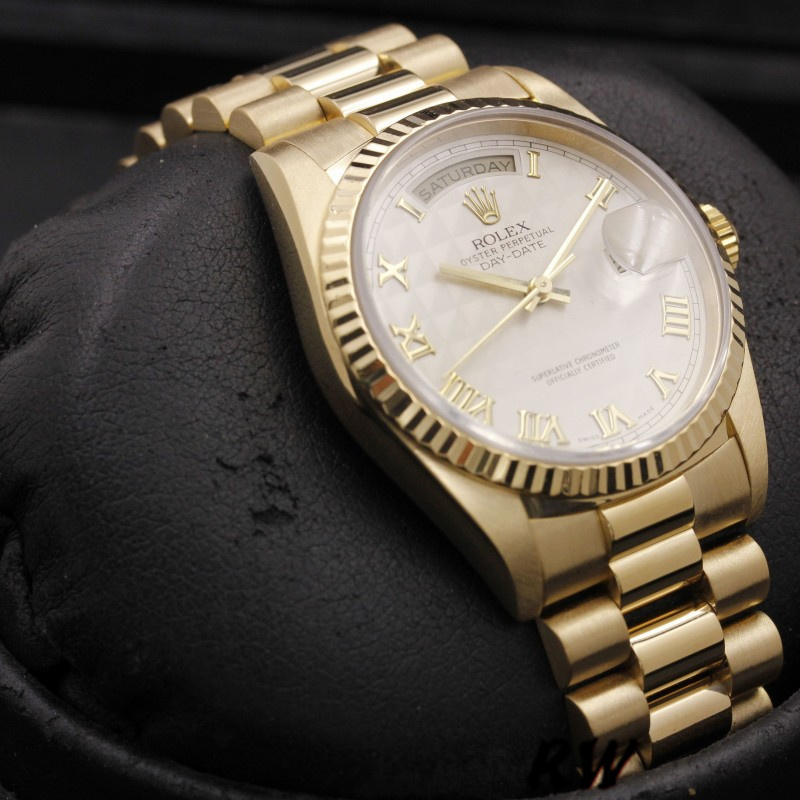 Rolex Day-Date 118238 Ivory Dial Fluted Bezel 36mm Unisex Replica Watch - Image 4