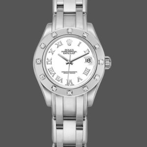 Rolex Pearlmaster 80319 White Roman Dial 29MM Lady Replica Watch