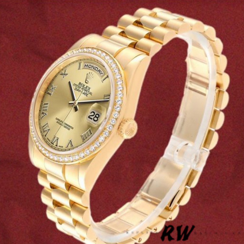 Rolex Day Date 118348 Champagne dial Yellow Gold 36mm Unisex Replica Watch - Image 3