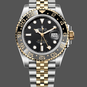 Rolex GMT Master II Black Dial Steel 18kt Yellow Gold 126713GRNR 0001 Men's Watch