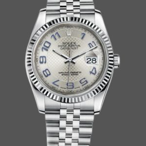 Rolex Datejust 116234 Silver Dial Blue Arabic Numeral Hour Markers 36mm Unisex Replica Watch