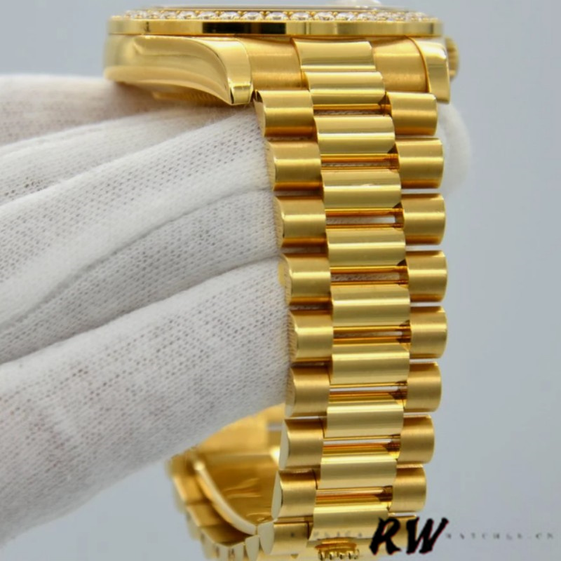 Rolex Day-Date 228348RBR Champagne Roman Dial Diamond Bezel 40mm Mens Replica Watch - Image 5