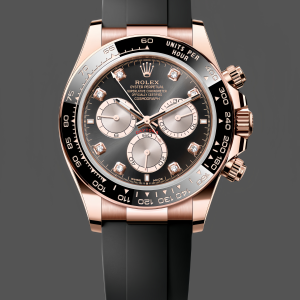 Rolex Daytona Everose Rubber 126515LN 0004 Black Dial Diamond Watch
