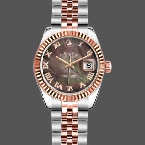 Rolex Datejust 179171 Black Mother of Pearl Dial Fluted Bezel 26MM Lady Replica Watch