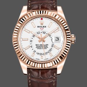 Rolex Sky-Dweller 326135 White Dial Rose Gold 42MM Mens Replica Watch
