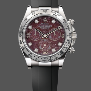 Rolex Cosmograph Daytona 40MM White Gold Rare Rubellite Dial 116509 Rubber Strap