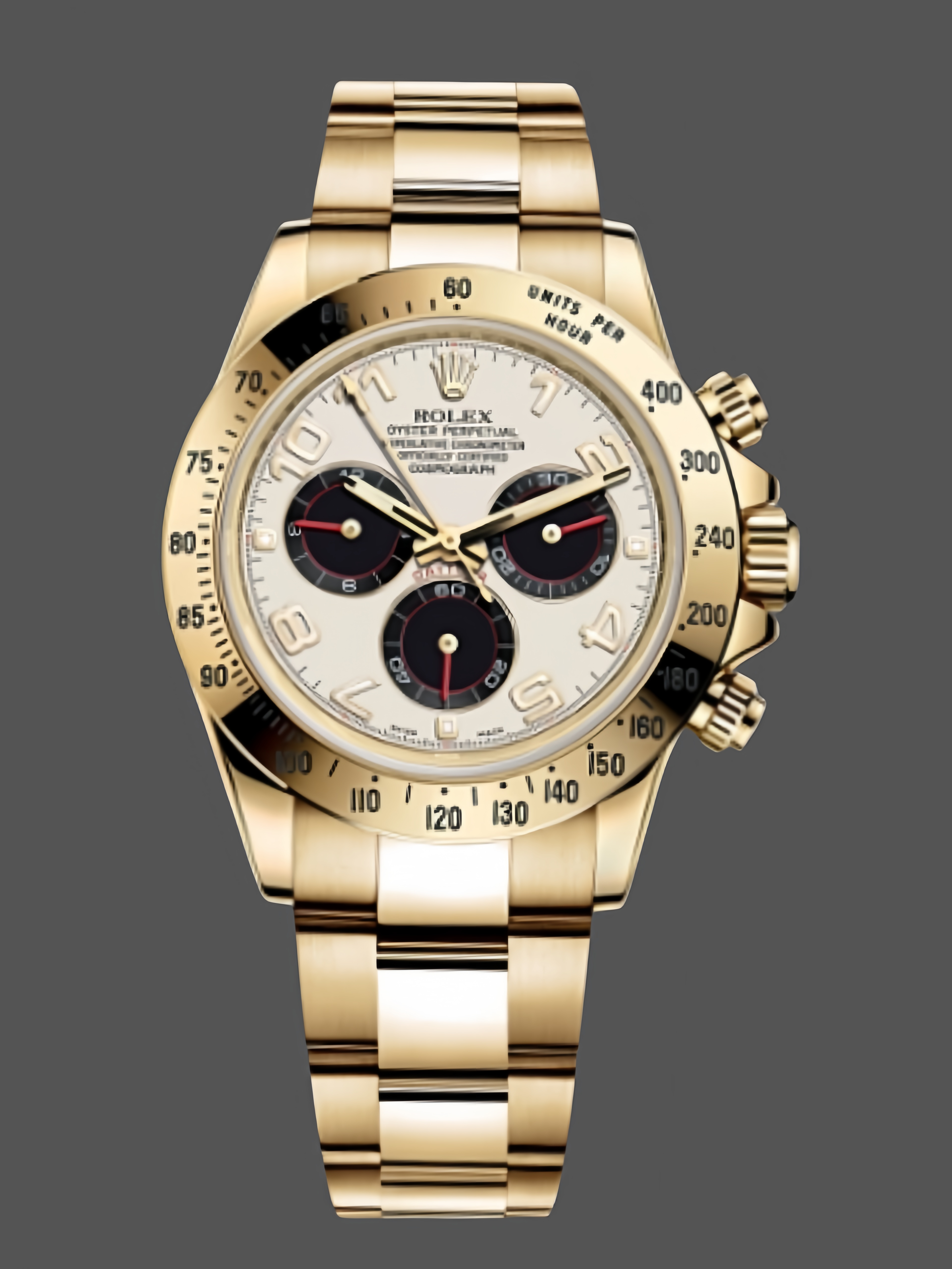 Rolex Daytona 116528 White Arabic Dial Yellow Gold 40mm Mens Replica Watch